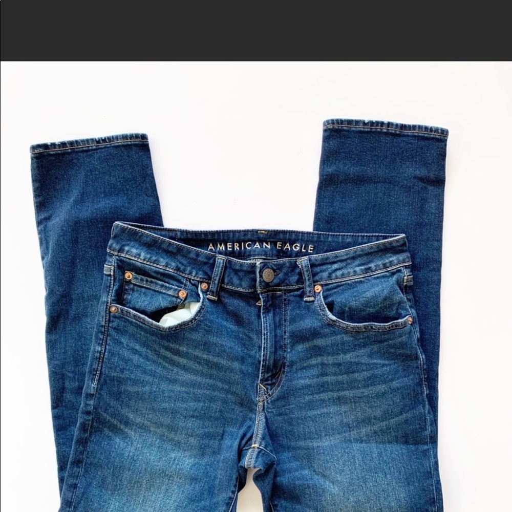 American Eagle Outfitters Men’s Slim Straight Dark Wash Next Level Stretch 34 30